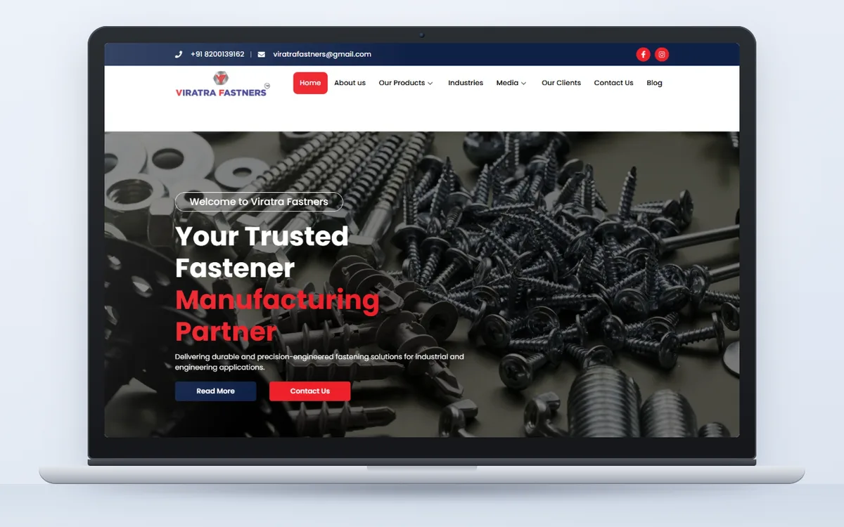 Viratra Fastners - Website by Avdhoot Solutions