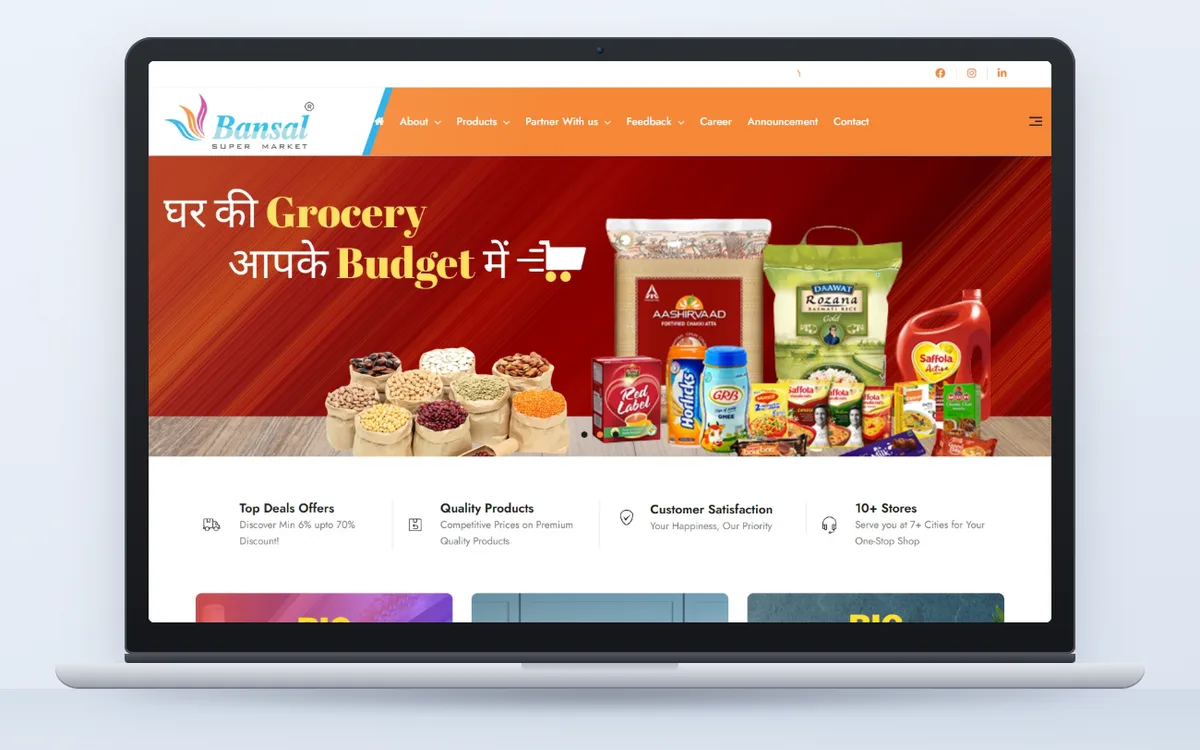 Bansal Super Market - Website, E-commerce by Avdhoot Solutions