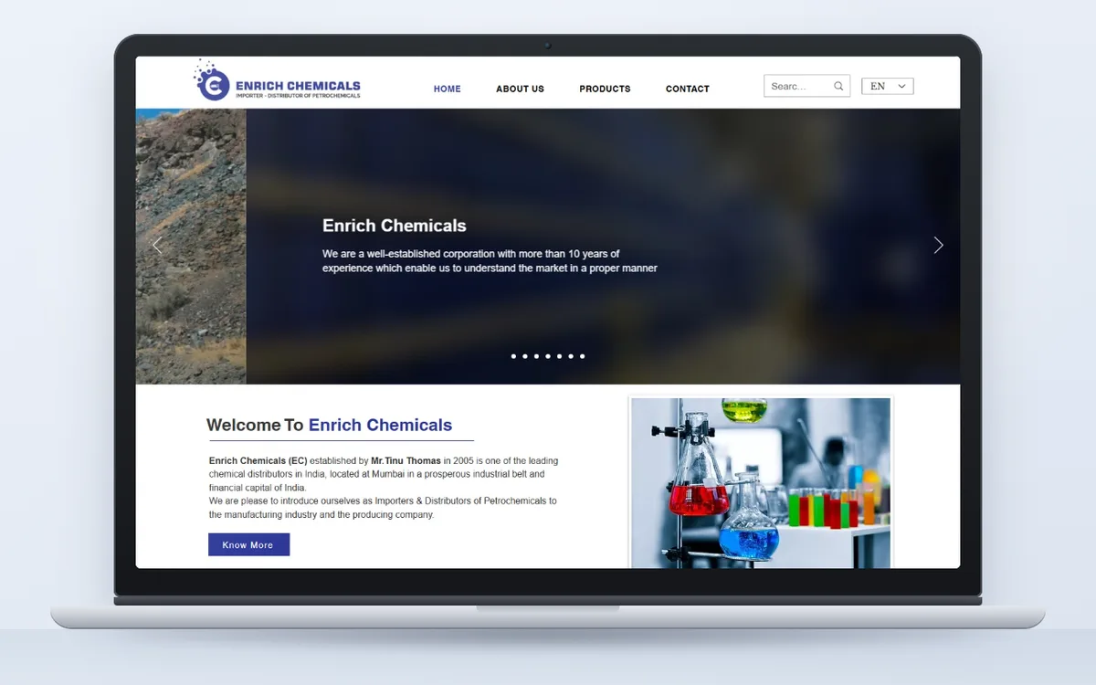 Enrich Chemicals - Website by Avdhoot Solutions