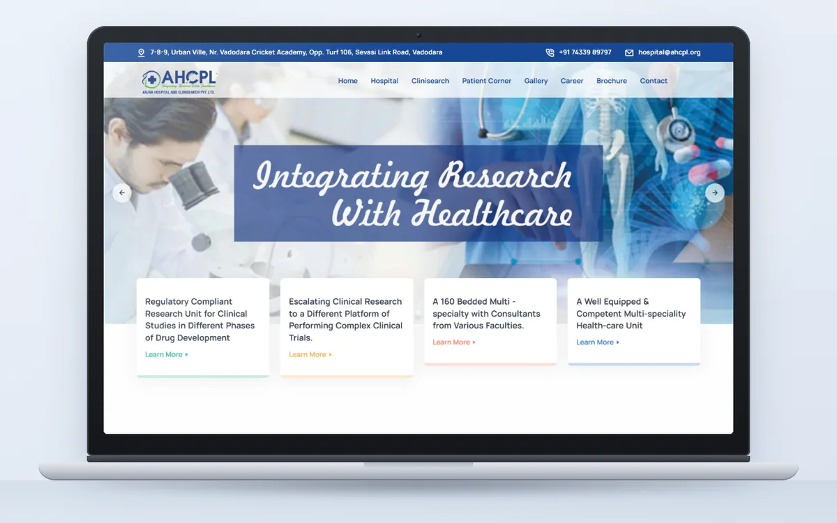 Anjana Hospital and Clinisearch - Website by Avdhoot Solutions