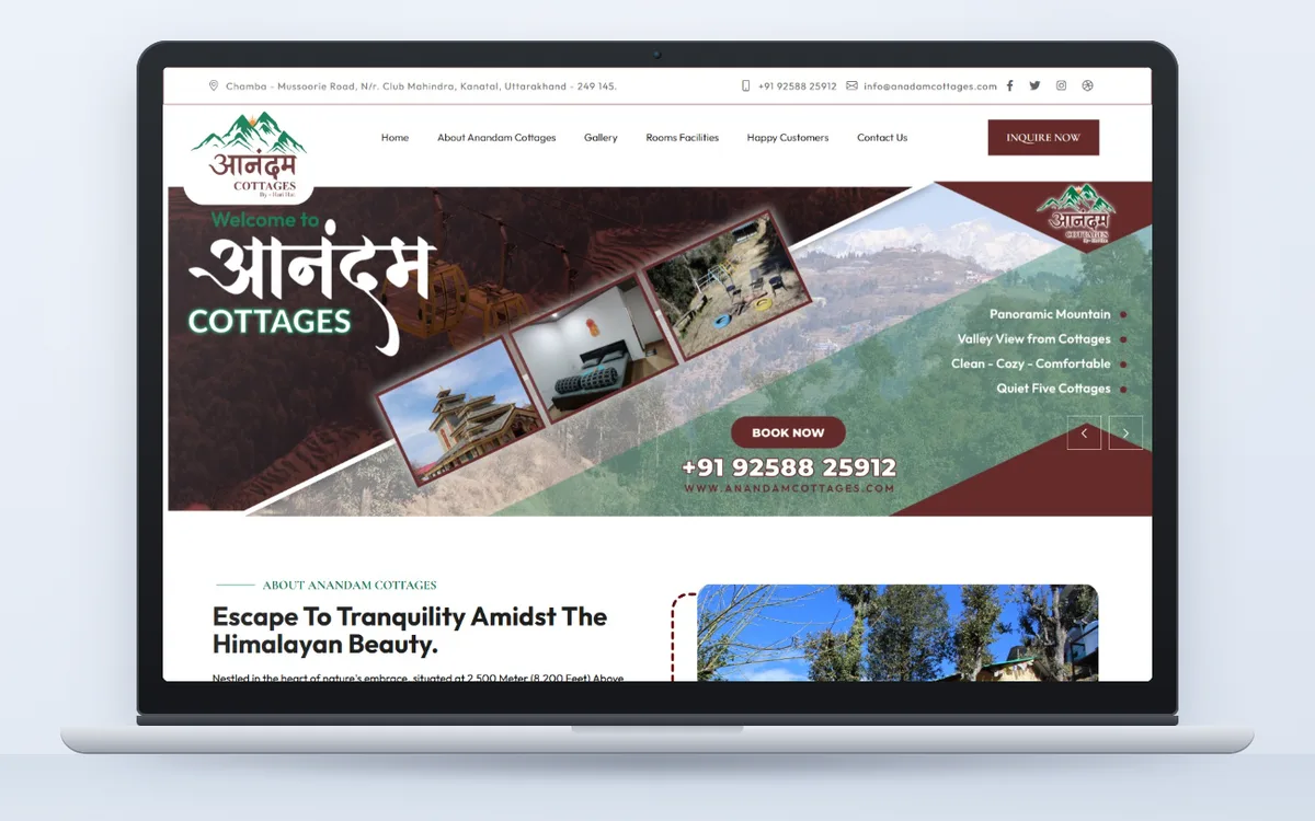 Anandam Cottages - Website by Avdhoot Solutions