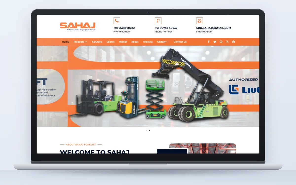 Sahaj Forklift - Website by Avdhoot Solutions
