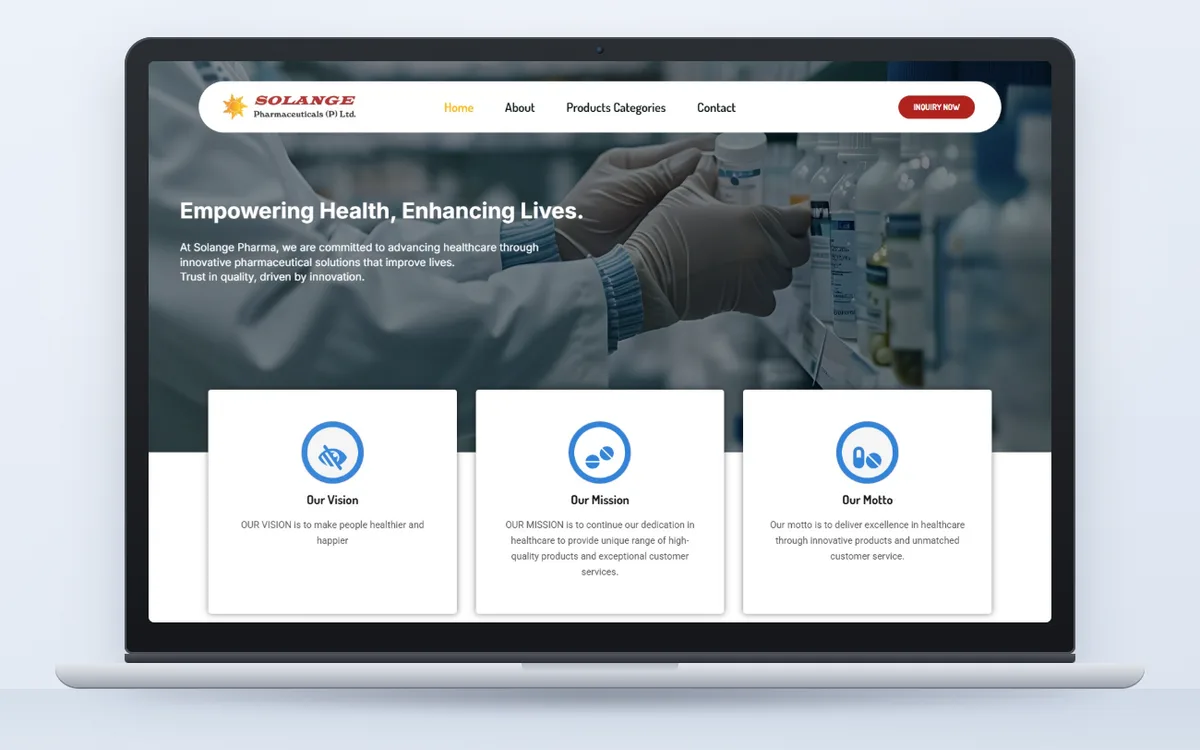 Solange Pharmaceuticals - Website by Avdhoot Solutions
