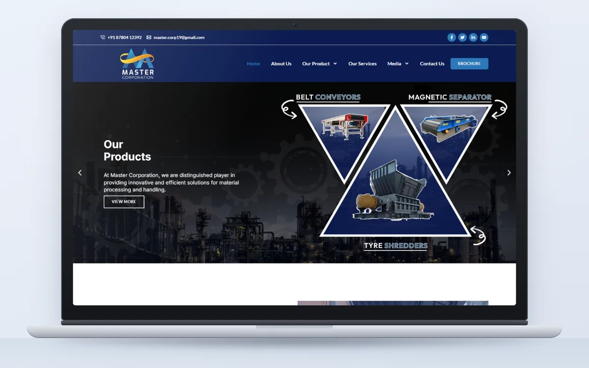 Master Corporation - Website by Avdhoot Solutions