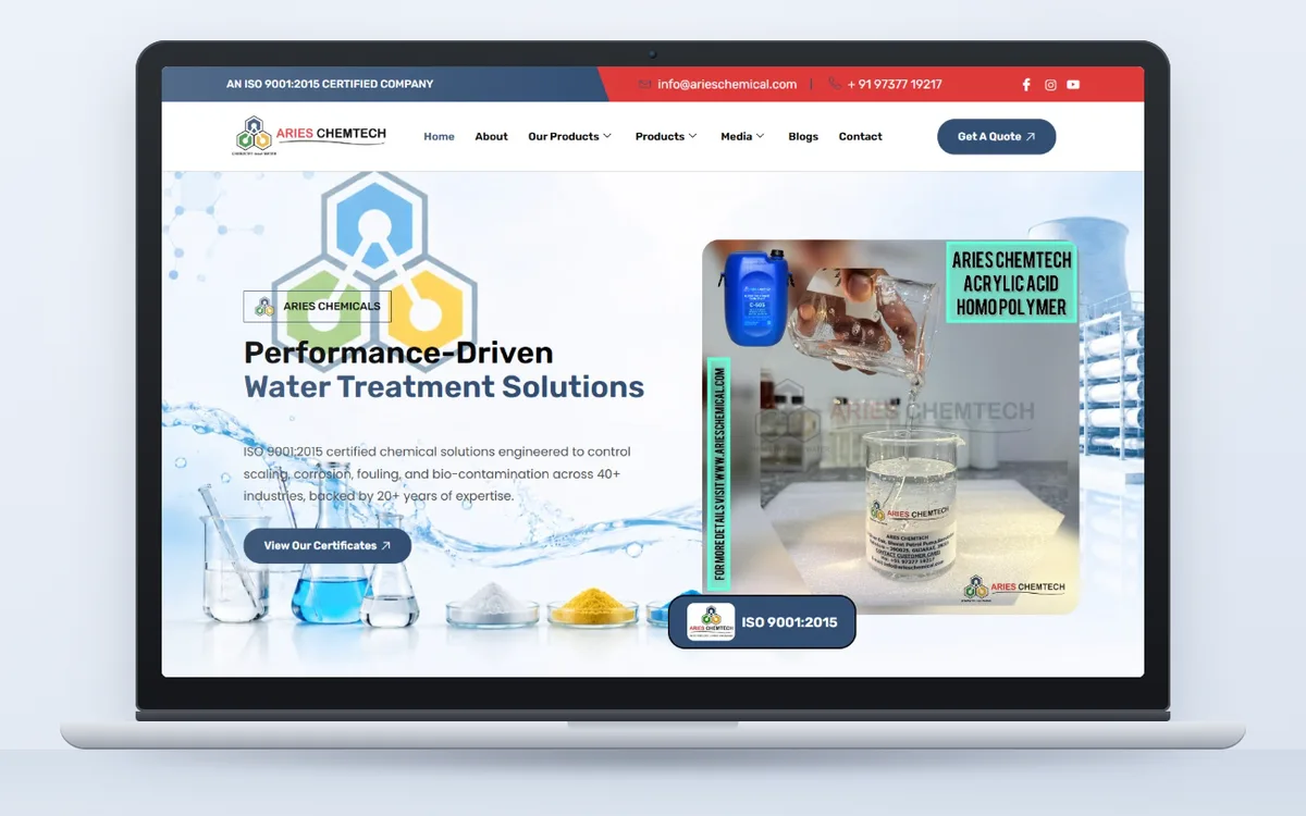 Aries Chemical - Website by Avdhoot Solutions