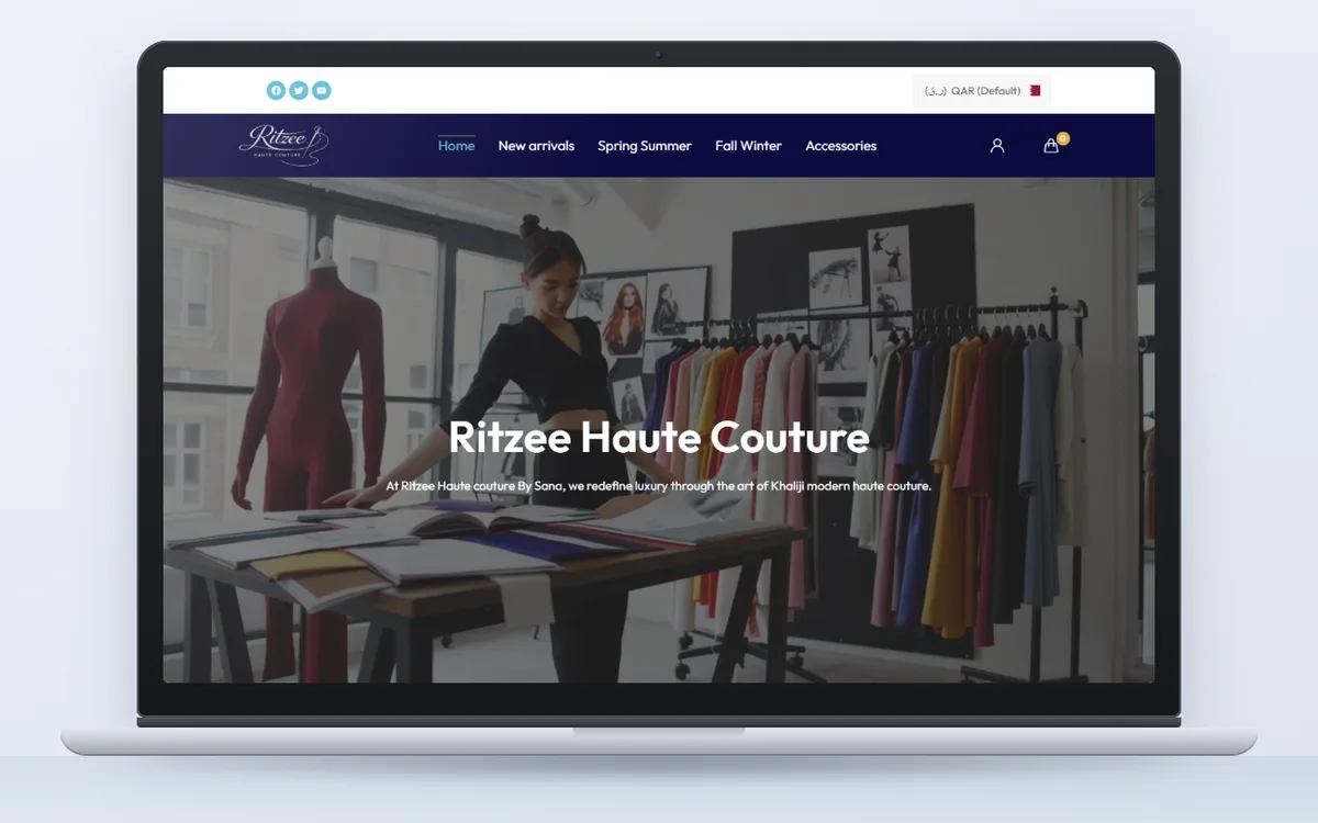 Ritzee Haute Couture - Website, E-commerce by Avdhoot Solutions