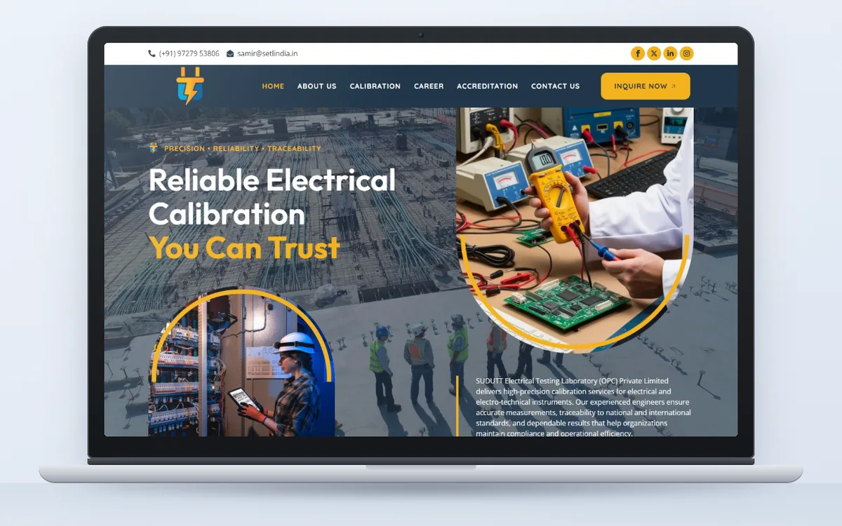 Sudutt Electrical Testing Laboratory - Website by Avdhoot Solutions