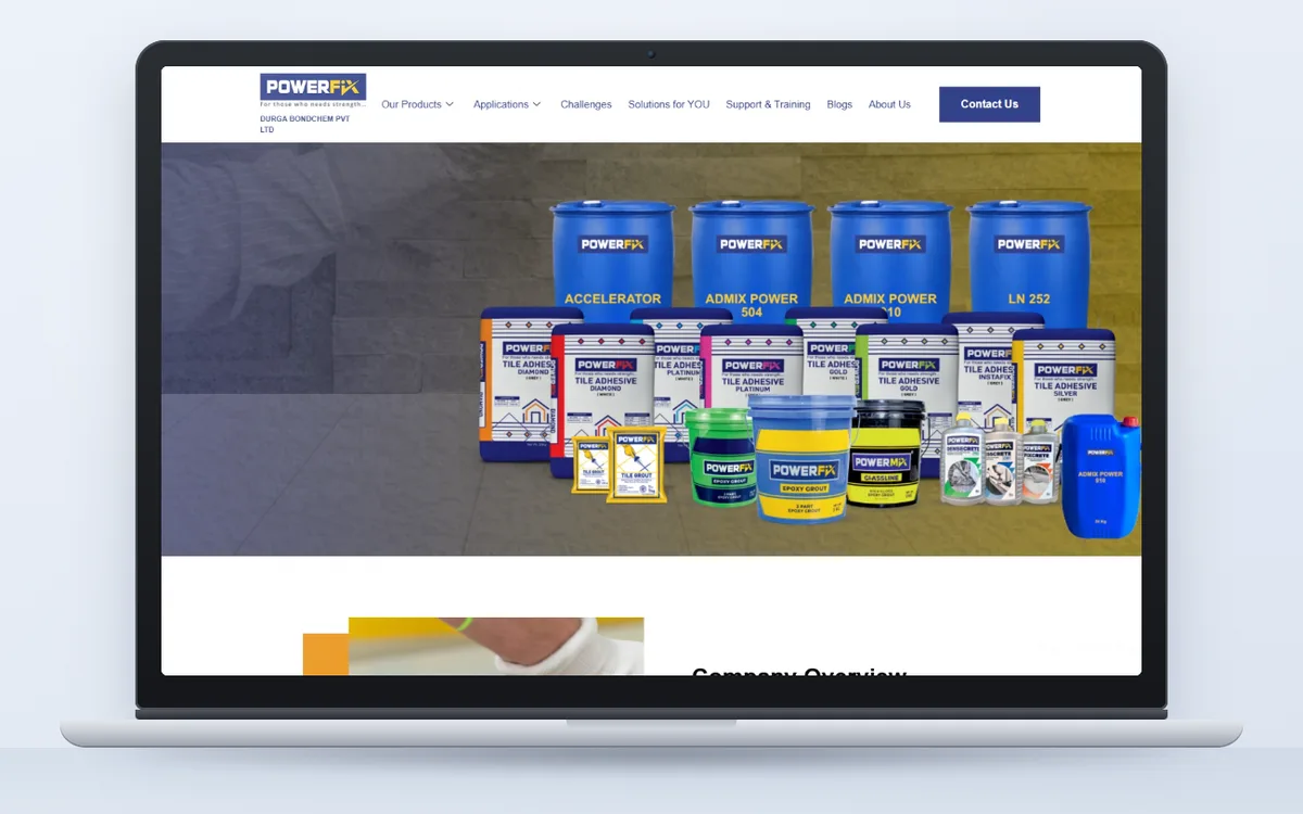 Power Fix (Durga Bondchem) - Website by Avdhoot Solutions