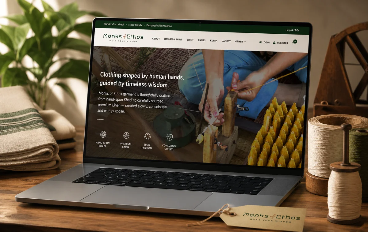 Monks of Ethos - Website, E-commerce by Avdhoot Solutions