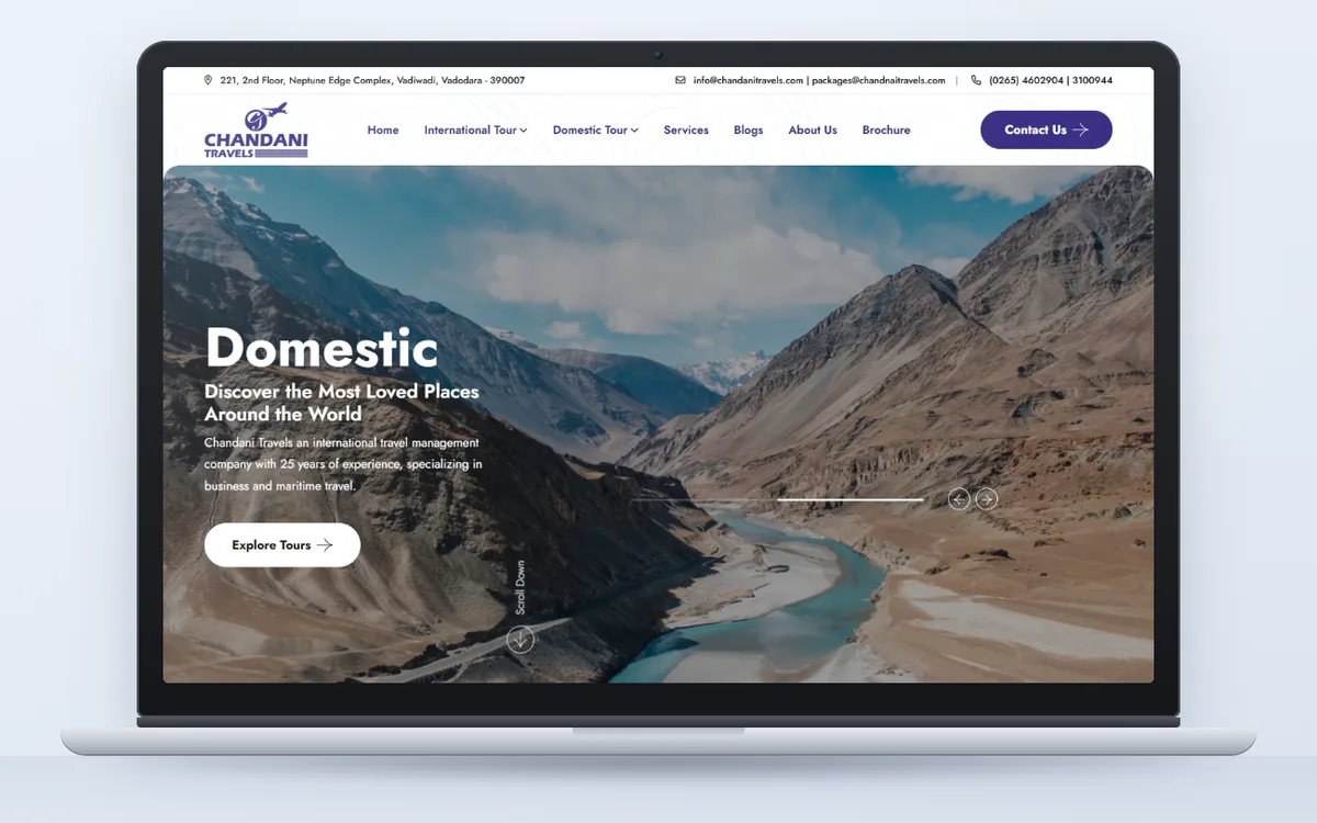 Chandani Travels - Website by Avdhoot Solutions