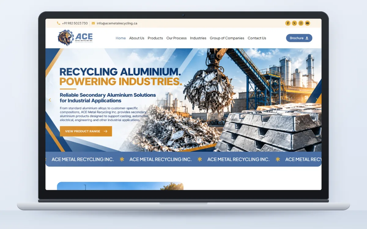 Ace Metal Recycling - Website by Avdhoot Solutions