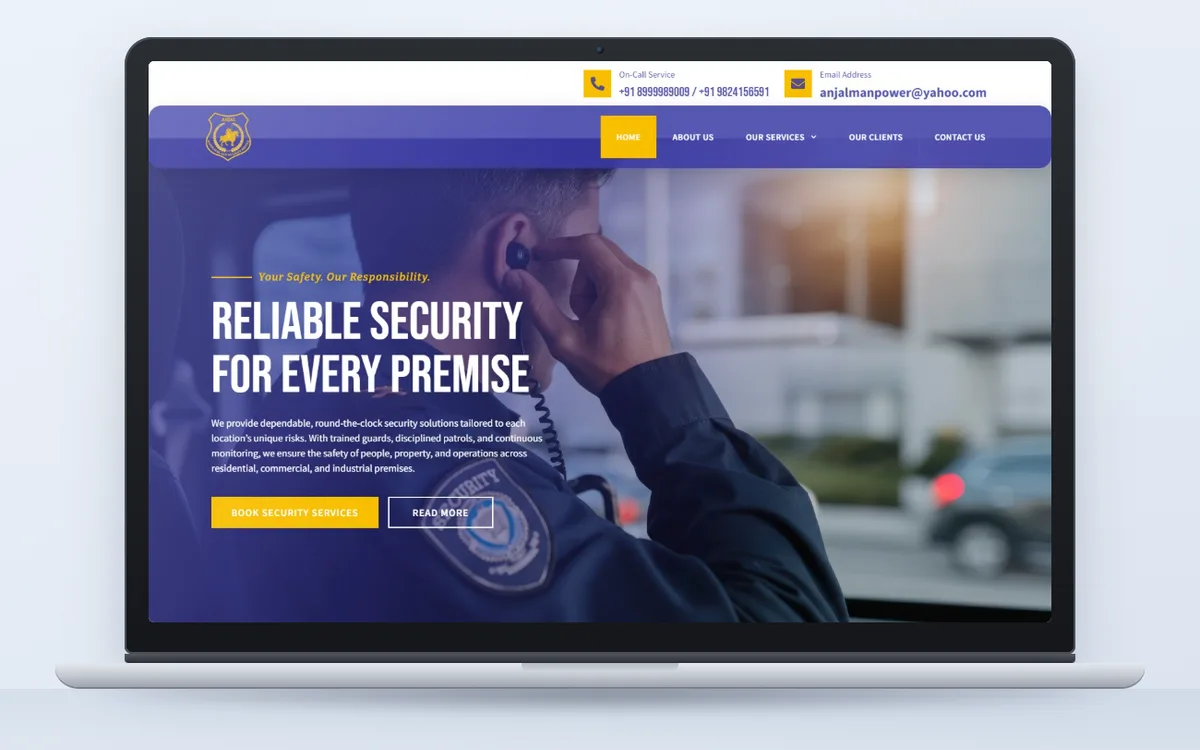 Anjal Security Services - Website by Avdhoot Solutions