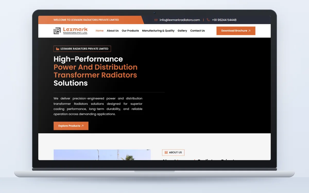 Lexmark Radiators - Website by Avdhoot Solutions