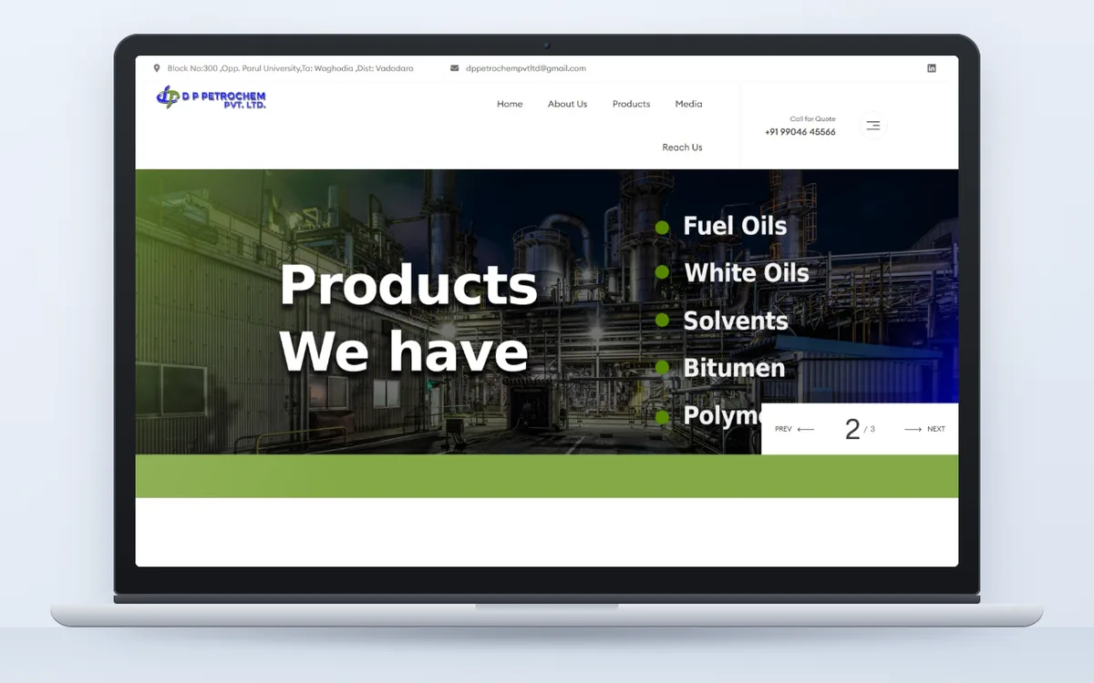 DP Petrochem - Website by Avdhoot Solutions