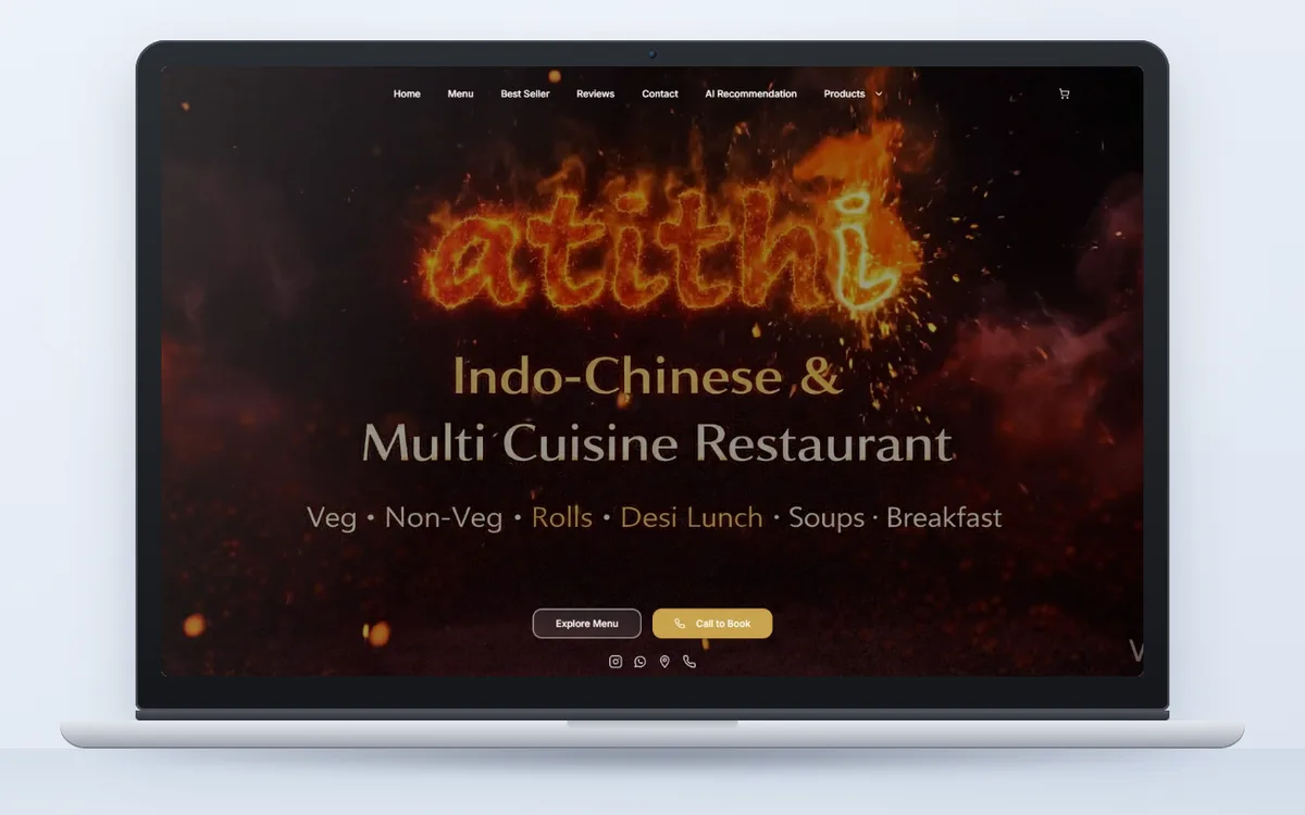Atithi Restaurant - Website by Avdhoot Solutions